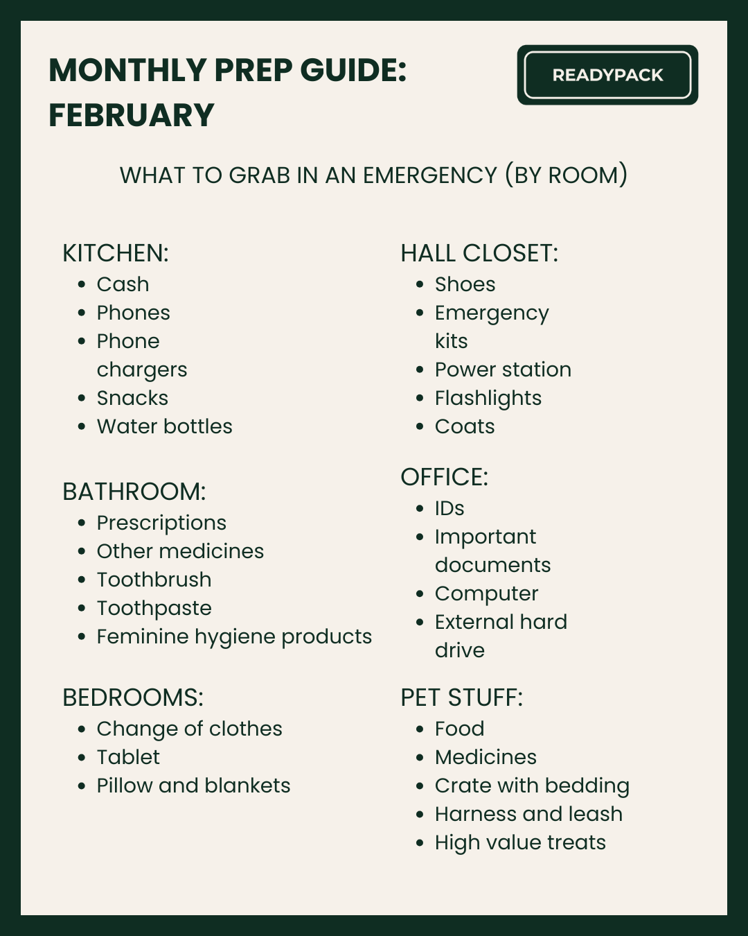 Monthly Prep Guide: February