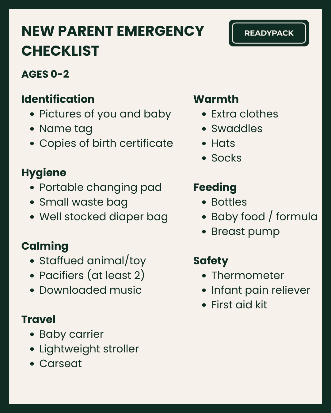 New Parent Emergency Checklist