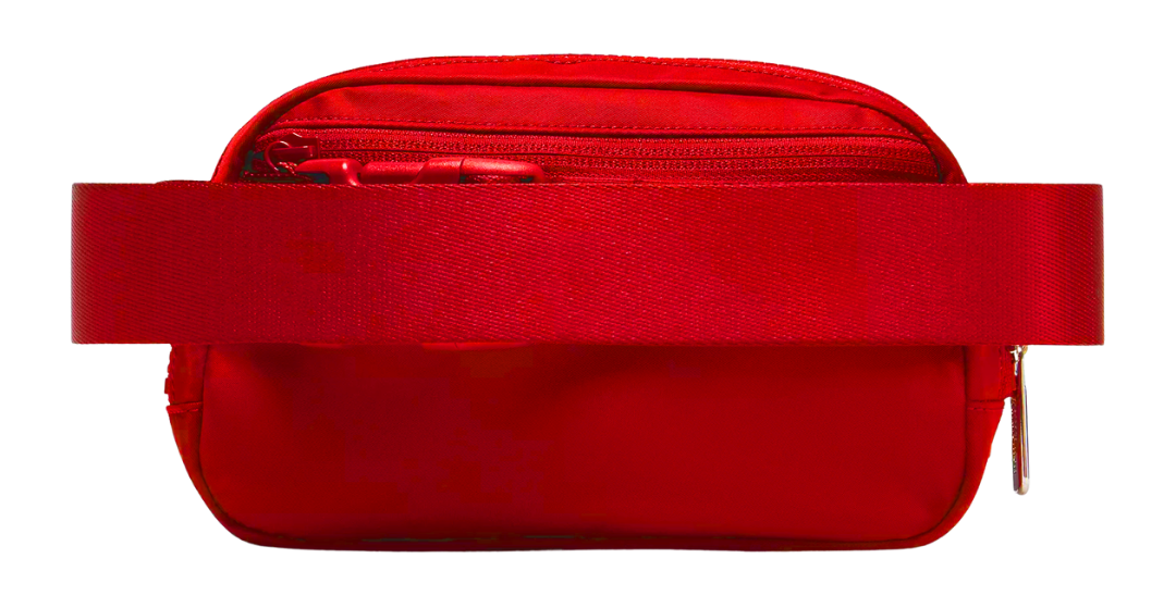 Red belt bag on a white background